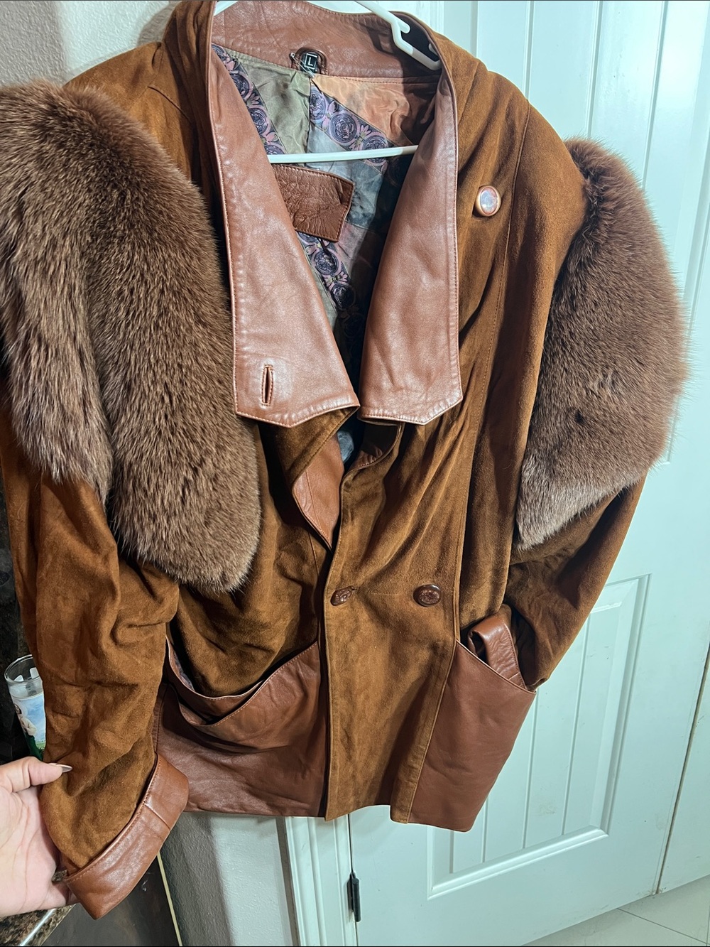 Leather suede & fur